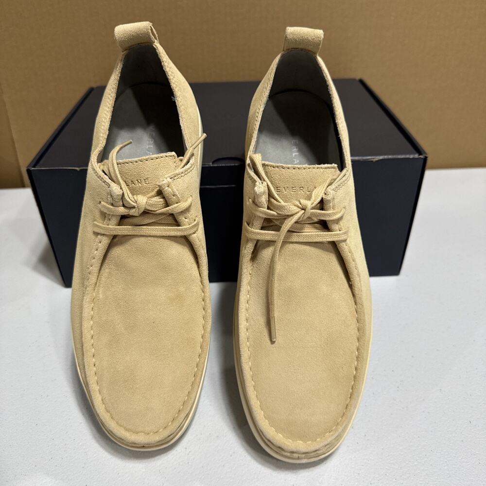 Everlane Desert Shoe Beige Suede Lace Shoes Mens 9.5 Low Top Loafers Minimalist - Picture 3 of 10